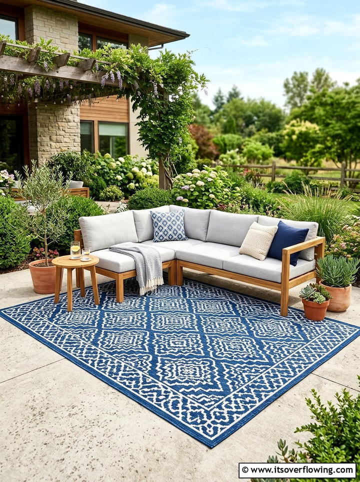 Outdoor Patio Rug - 25 creative garden ideas for small yards