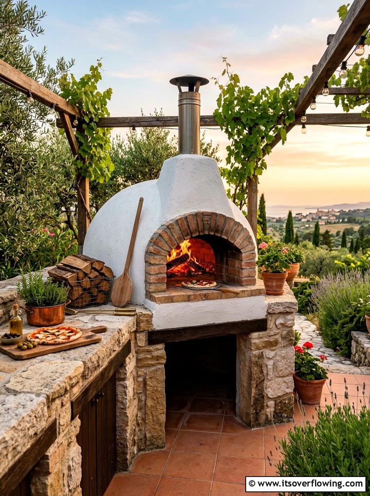 Outdoor Pizza Oven - 25 backyard ideas with mediterranean style