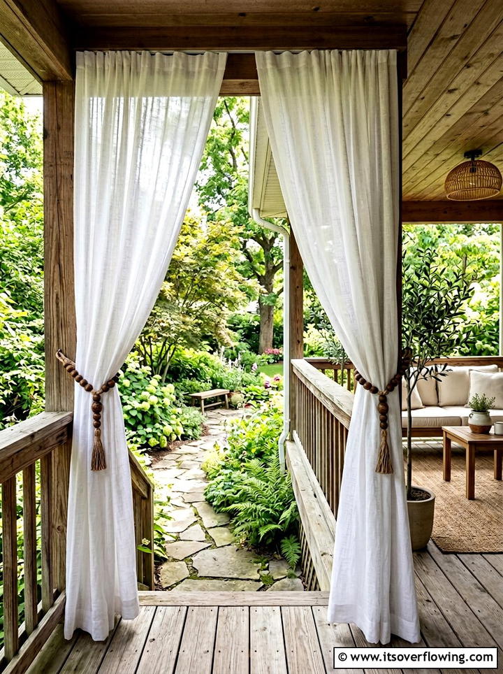 Outdoor Porch Curtain - 25 garden decor ideas with boho accents