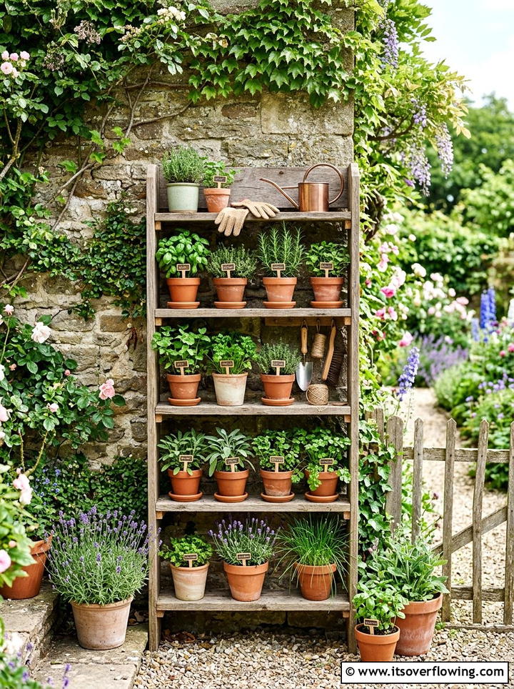 Outdoor Potting Shelf - 25 upcycled garden ideas with old fence boards