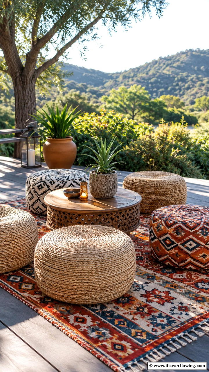 Outdoor Poufs for Versatility - 20 Garden Furniture Ideas to Create a Beautiful Outdoor Space