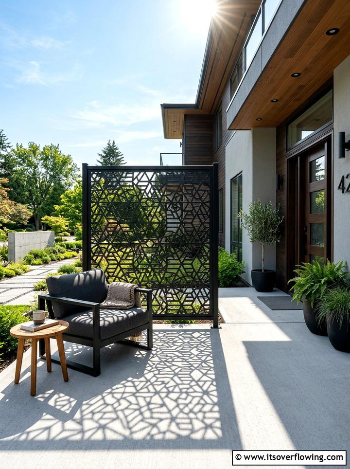 Outdoor Privacy Screen - 25 front porch decor ideas with modern minimal look