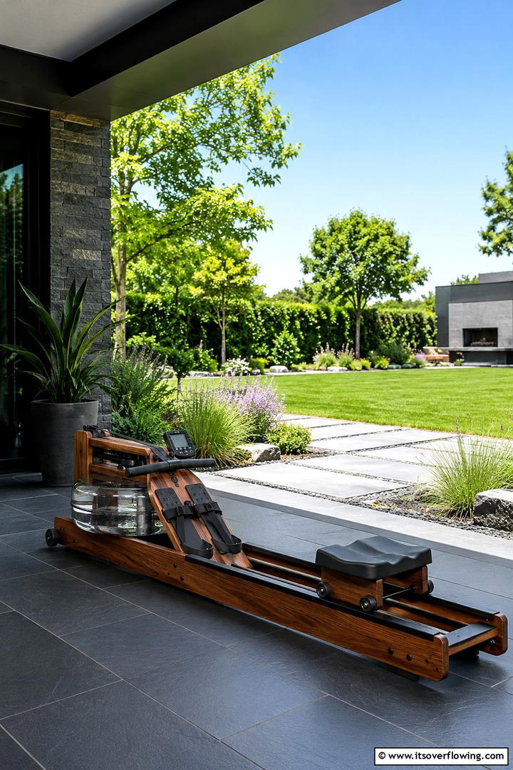 Outdoor Rowing Machine Nook - 30 Outdoor Gym Ideas to Create a Fresh Air Fitness Zone