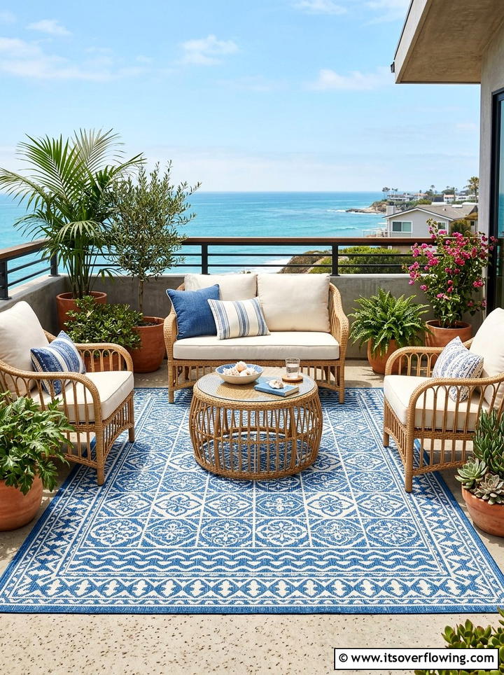 Outdoor Rug Decor - 25 small garden ideas for renters