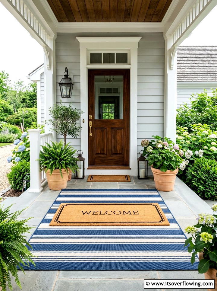Outdoor Rug Layering - 25 front porch ideas with summer decor