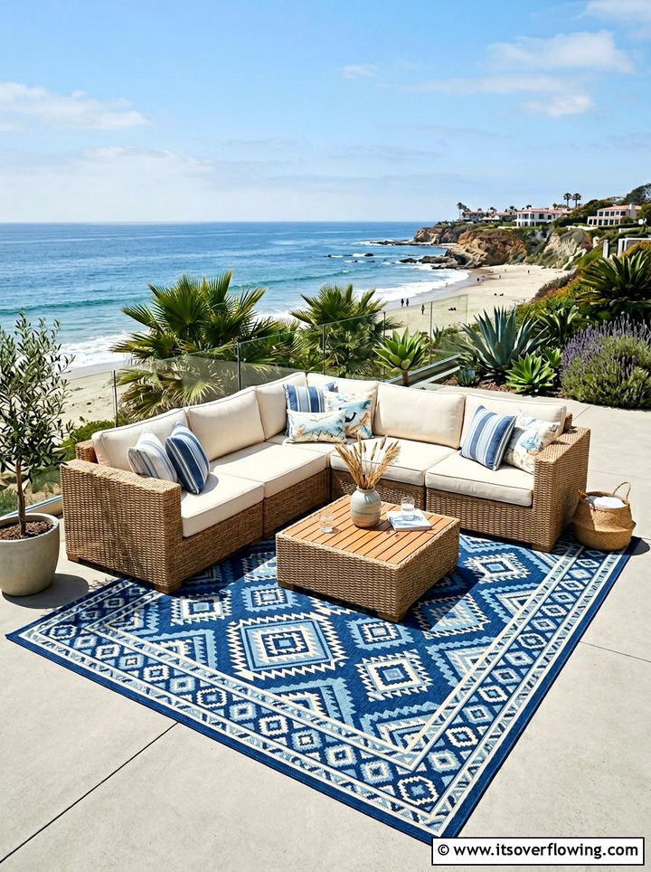 Outdoor Rug Setup - 25 backyard ideas for spring makeovers