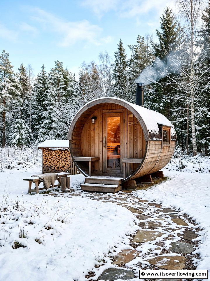 Outdoor Sauna - 25 backyard ideas for winter ambiance