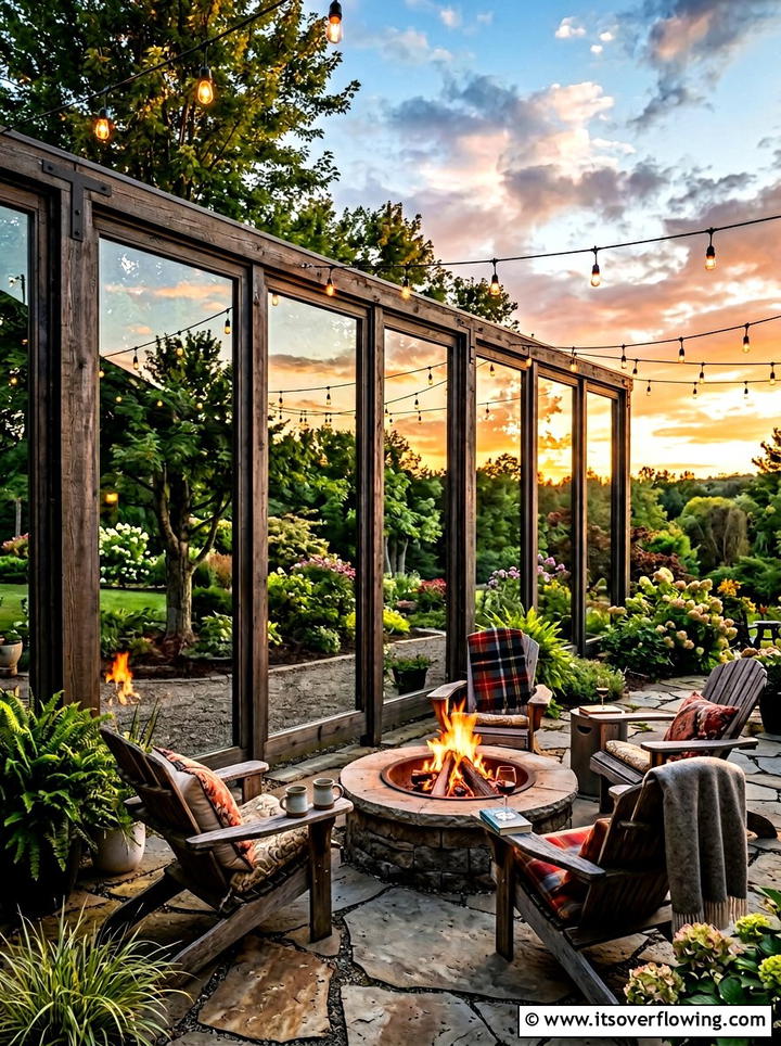 Outdoor Seating Area Window Wall - 25 backyard decorating ideas with old window decor