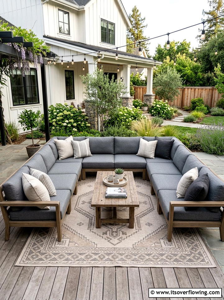 Outdoor Sectional Sofa Arrangement - 25 backyard decorating ideas with family friendly setup