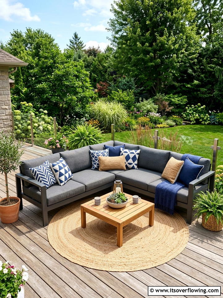 Outdoor Sectional Sofa - 25 backyard decorating ideas with pillows
