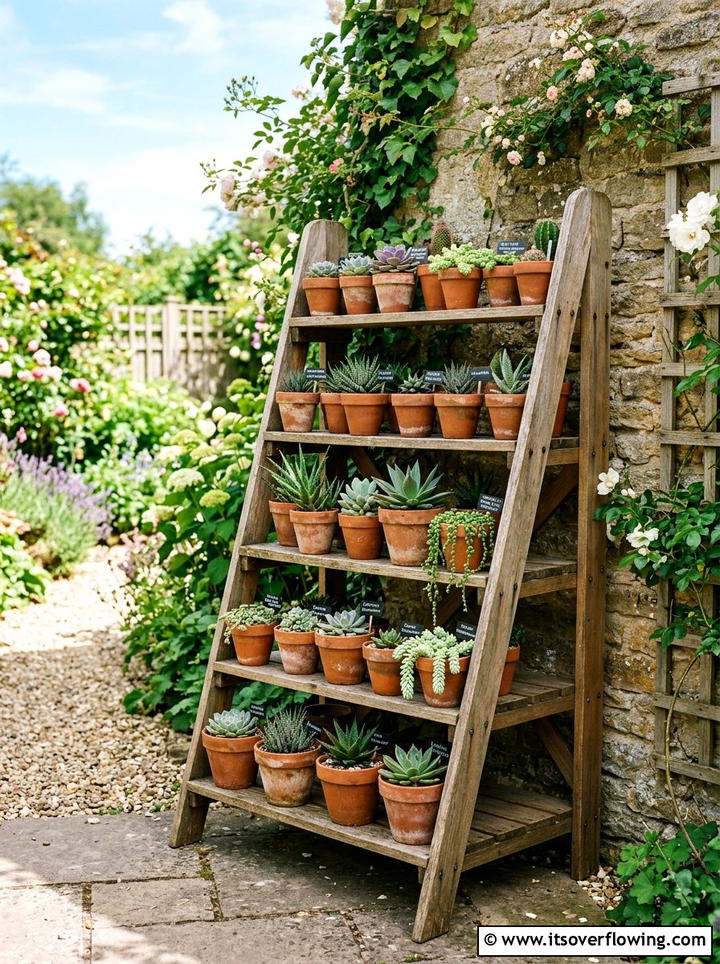 Outdoor Shelf For Potted Plants - 25 recycled garden ideas with wood scraps