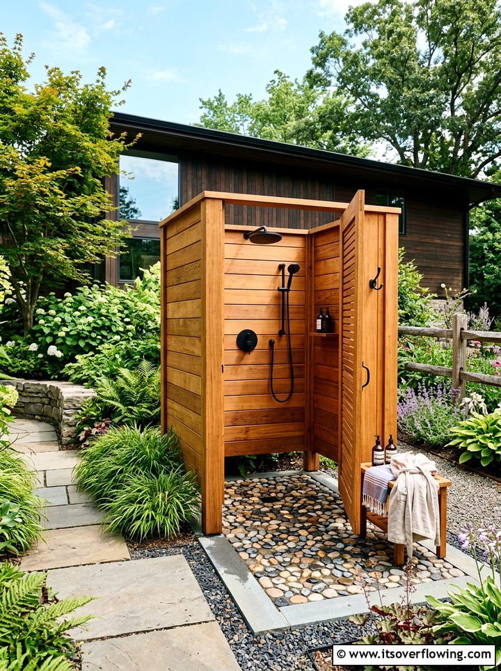 Outdoor Shower - 25 creative garden ideas for side yards