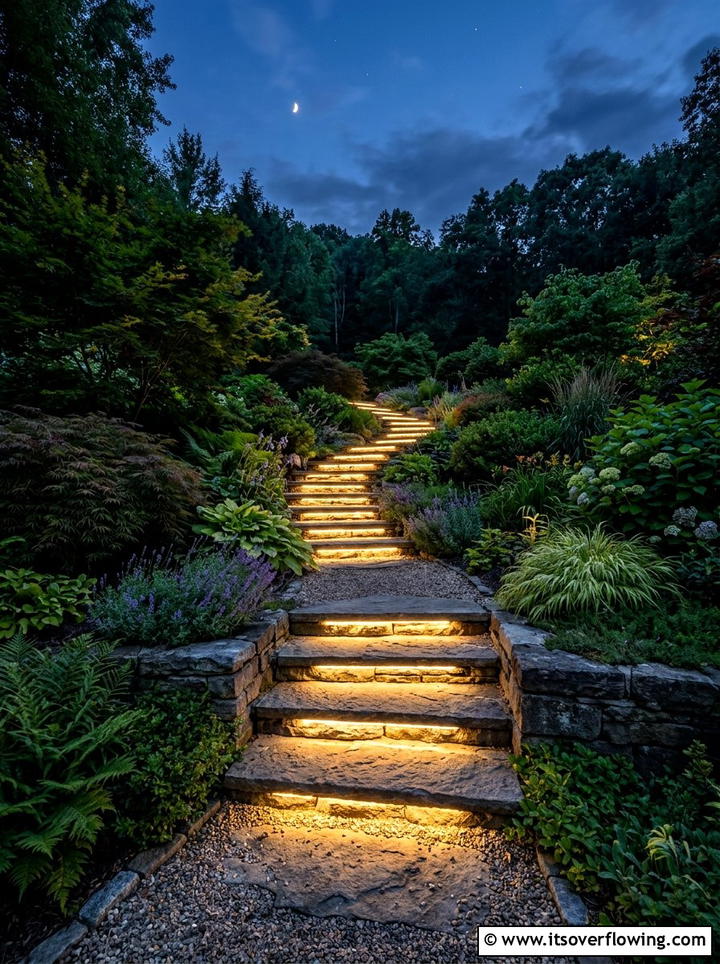 Outdoor Staircase Lighting - 25 backyard ideas with terracing