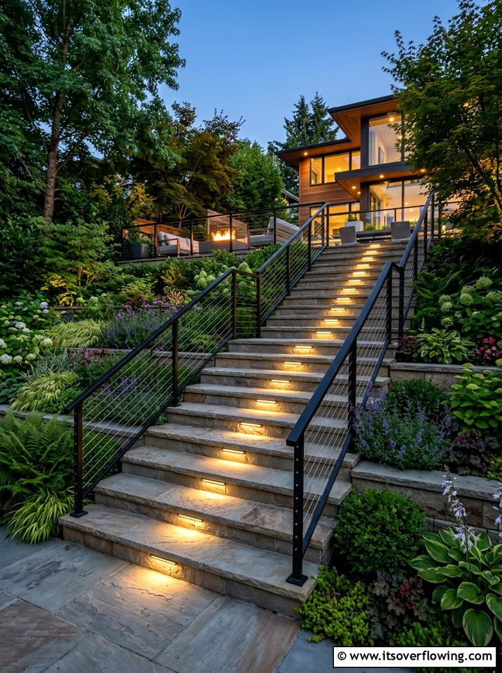 Outdoor Step Lights - 25 backyard decorating ideas with lights