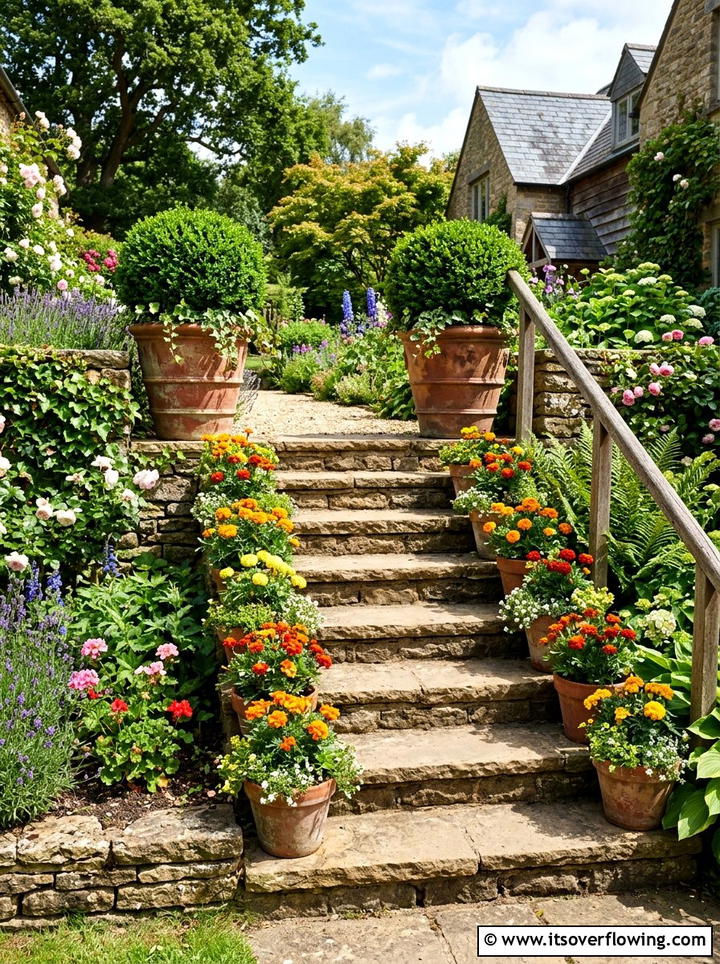Outdoor Step Plants - 25 small garden ideas with layered plants