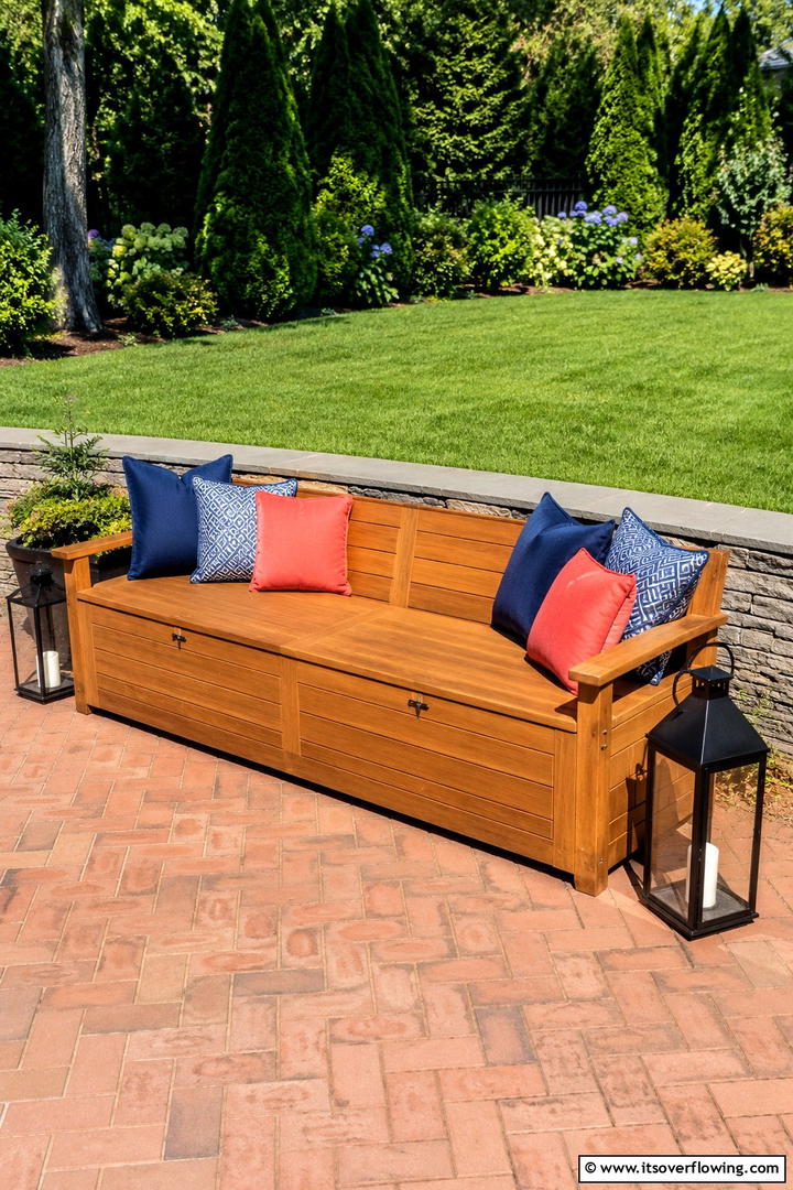 Outdoor Storage Bench - 30 Practical Outdoor Storage Ideas for a Tidy Yard