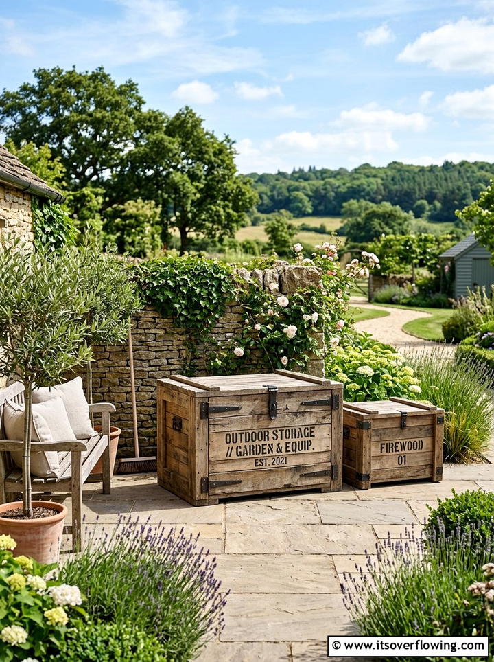 Outdoor Storage Crate - 25 upcycled garden ideas with old fence boards