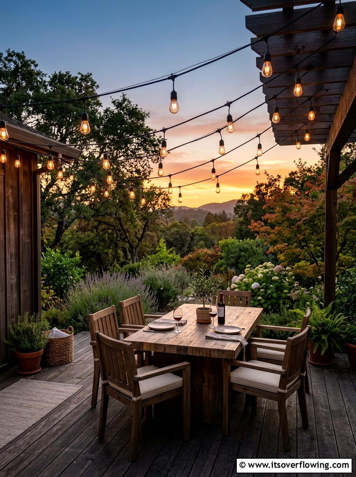 Outdoor String Lighting - 25 creative garden ideas for small yards
