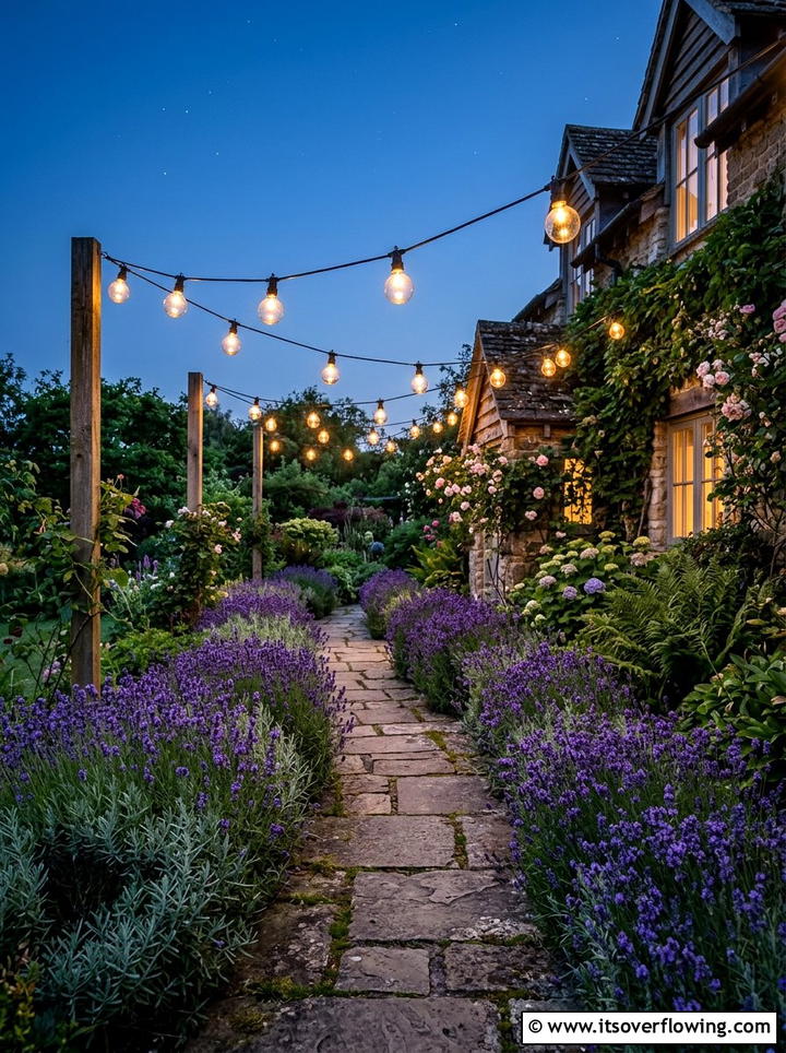 Outdoor String Lighting - 25 garden design ideas for side yard strips
