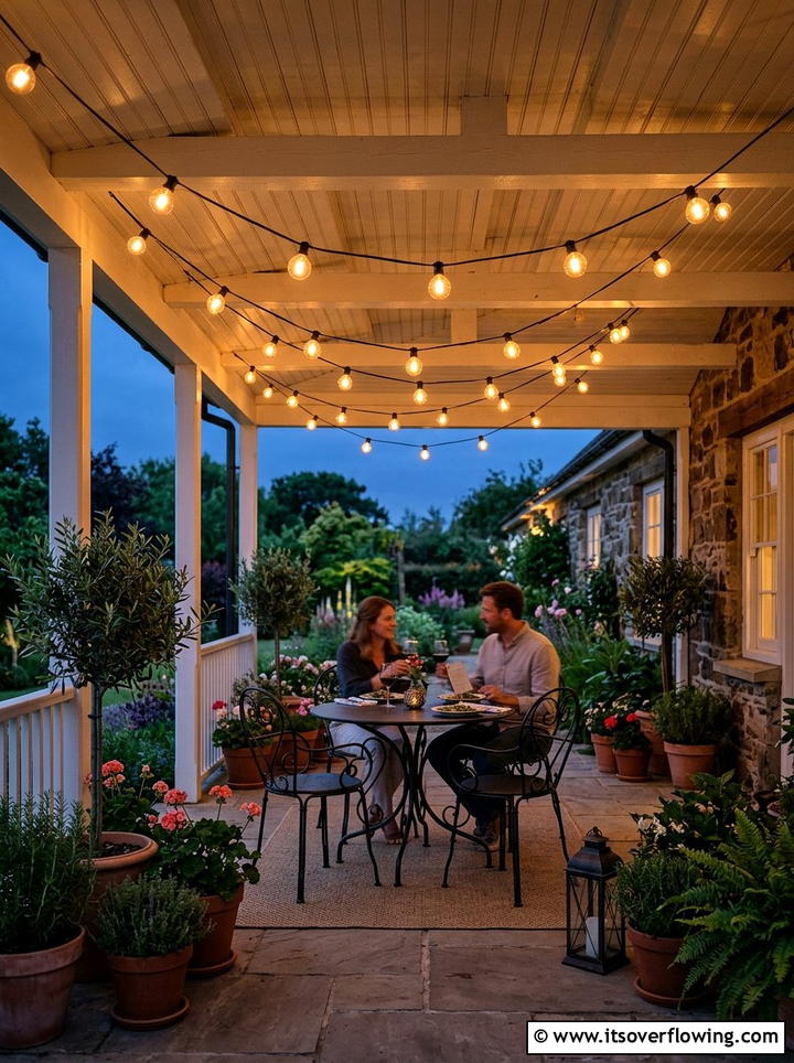 Outdoor String Lights - 25 front porch ideas diy