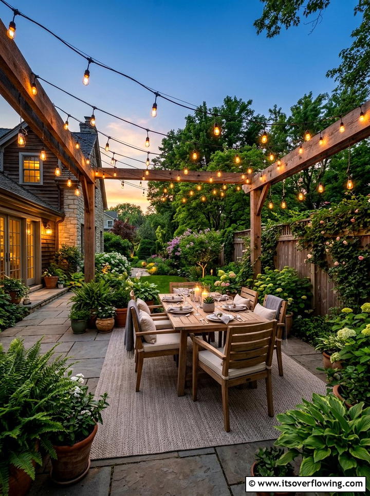 Outdoor String Lights - 25 garden decor ideas for cozy evenings