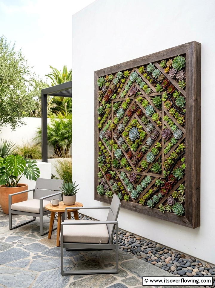 Outdoor Succulent Frame Art - 25 garden ideas with succulent frames