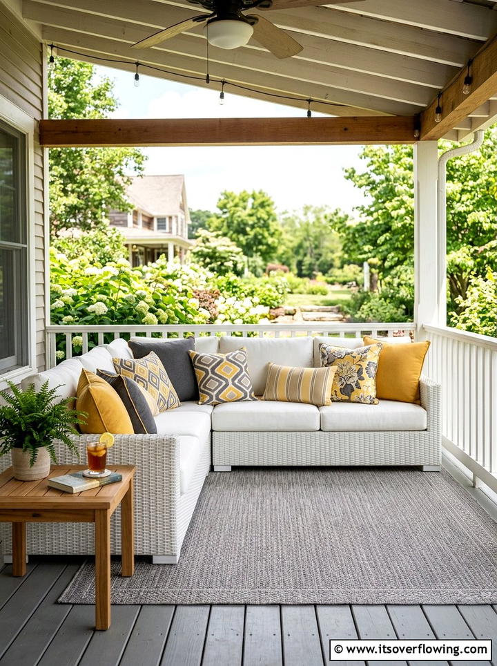 Outdoor Throw Pillows - 25 front porch ideas for deep porch