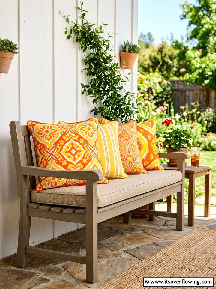 Outdoor Throw Pillows - 25 front porch decor ideas on a budget