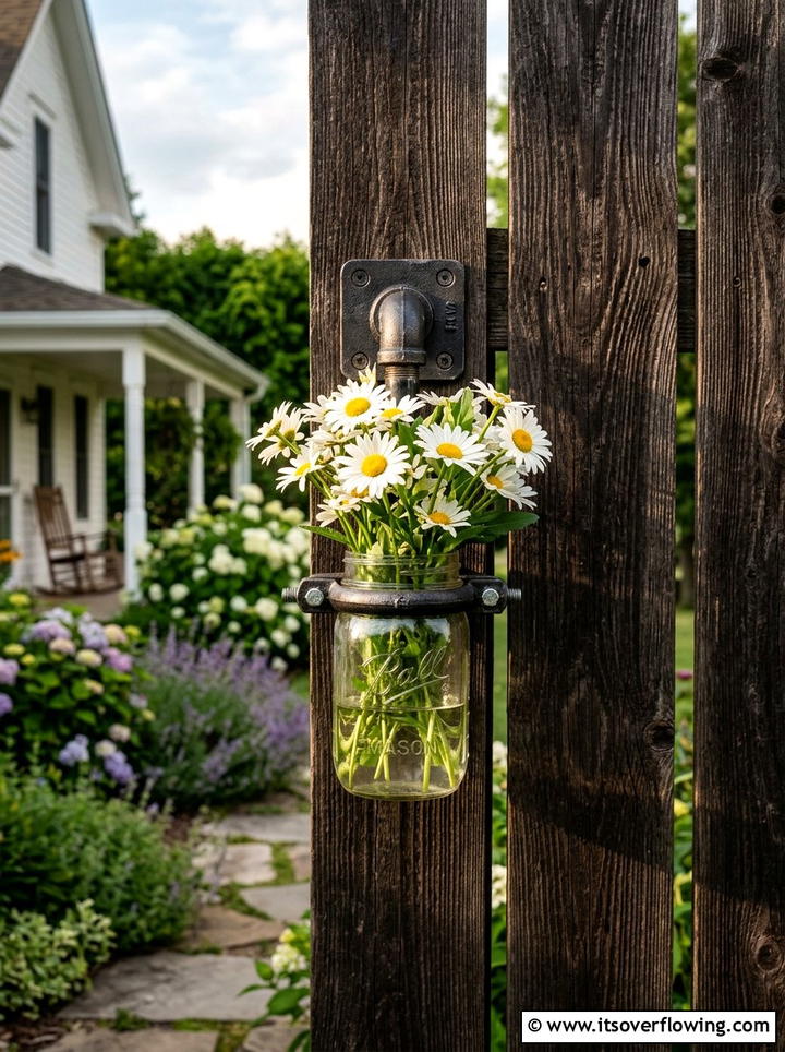 Outdoor Wall Sconce Jar - 25 garden decor ideas with mason jars
