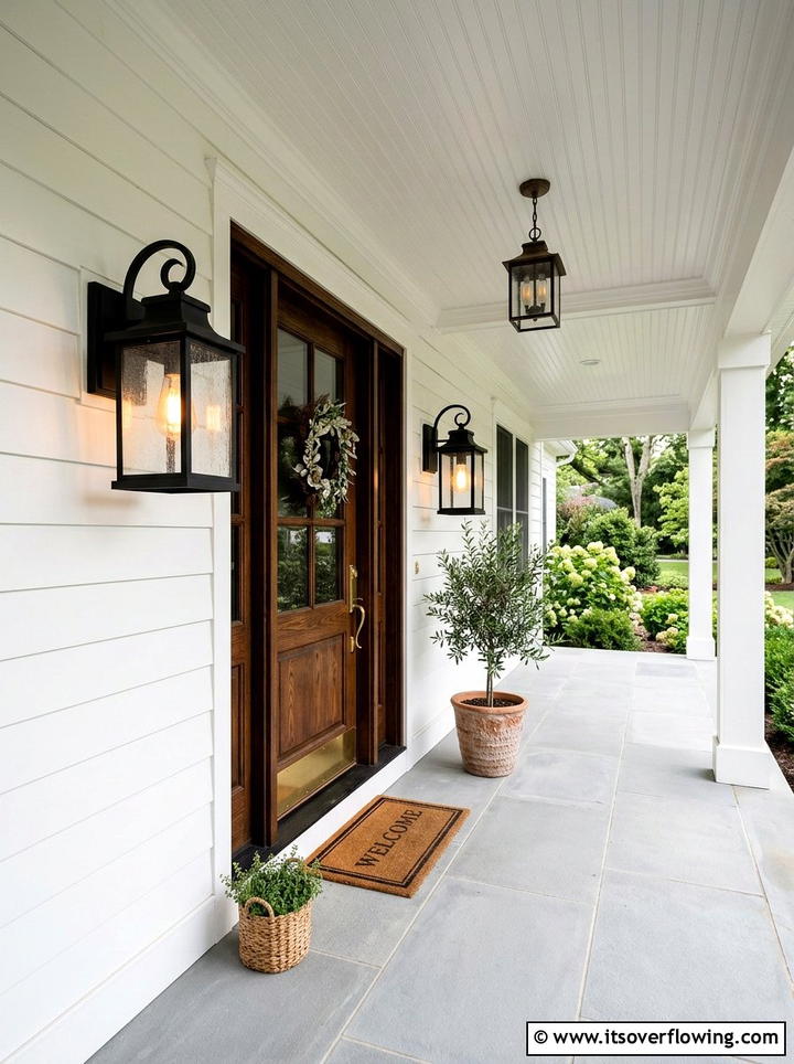 Outdoor Wall Sconce - 25 front porch ideas for rainy climates