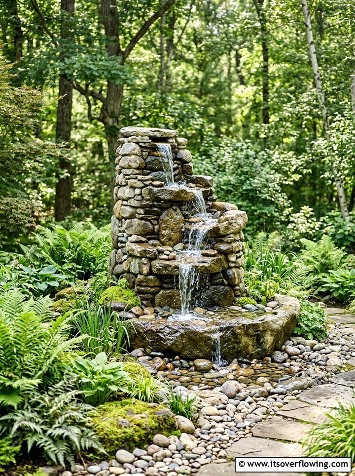 Outdoor Water Feature - 25 backyard ideas with no grass