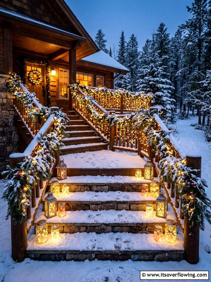 Outdoor Winter Fairy Lights - 25 front porch ideas with winter decor