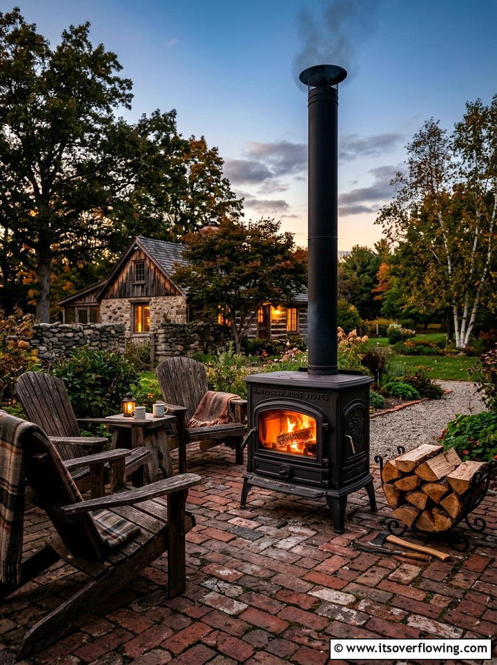 Outdoor Wood Stove - 25 garden decor ideas for cozy evenings