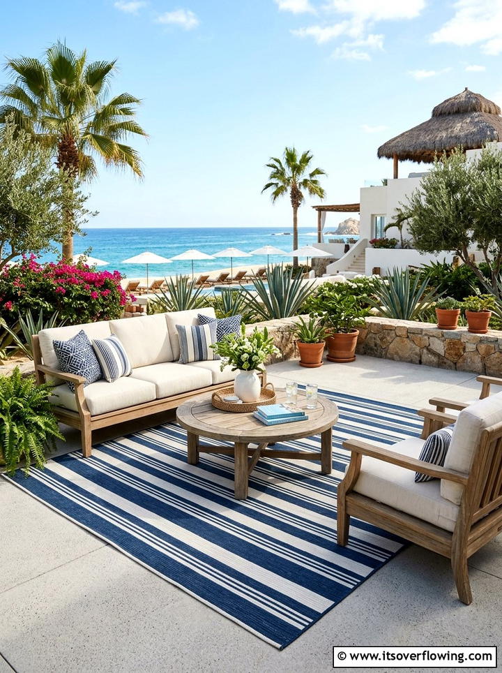 Outdoor area rug - 25 front porch ideas with concrete floor