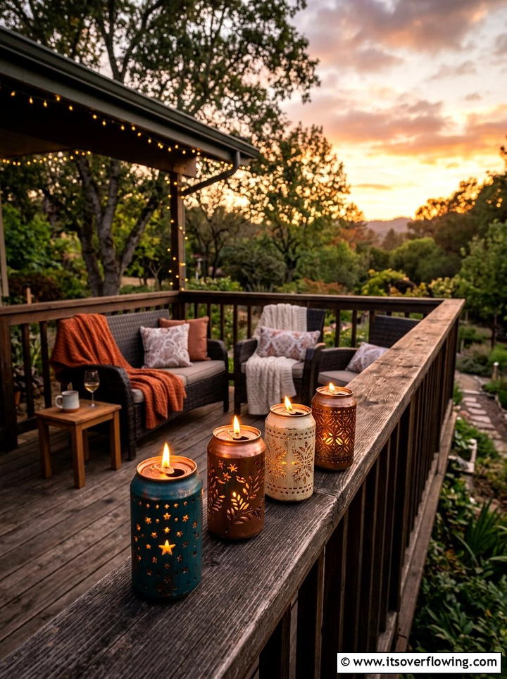 Outdoor candle holders aluminum cans - 25 recycled garden ideas with aluminum cans