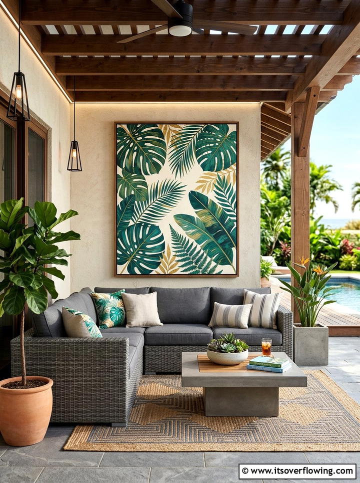 Outdoor canvas wall art - 25 garden decor ideas with wall art