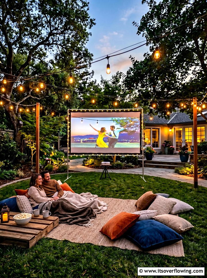 Outdoor cinema lighting - 25 backyard decorating ideas with hanging lights