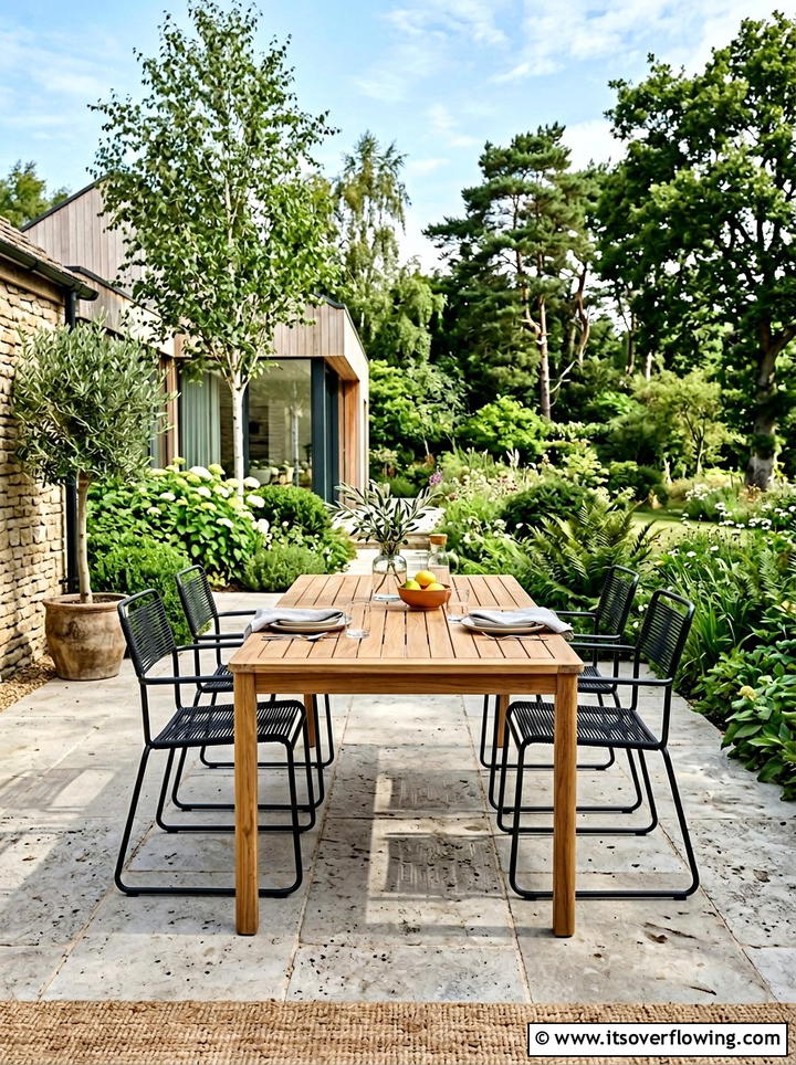 Outdoor dining set - 25 backyard ideas for townhouse yards
