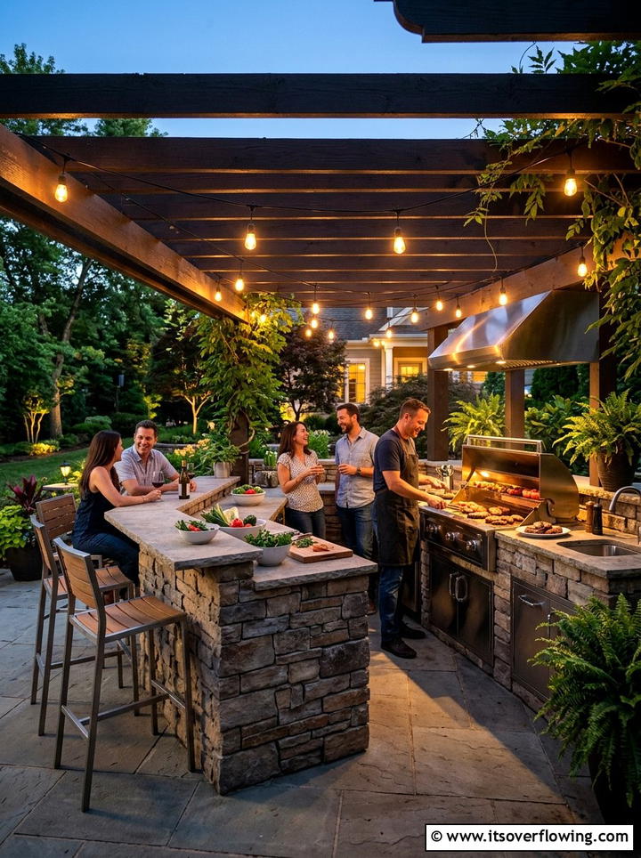 Outdoor kitchen lights - 25 garden ideas with string lights