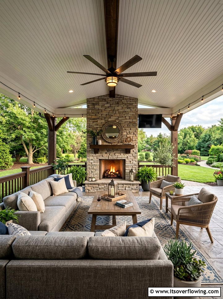 Outdoor living room beadboard - 25 front porch ideas with beadboard ceiling