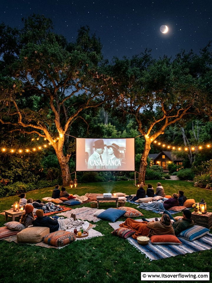 Outdoor movie screen - 25 garden decor ideas for outdoor parties