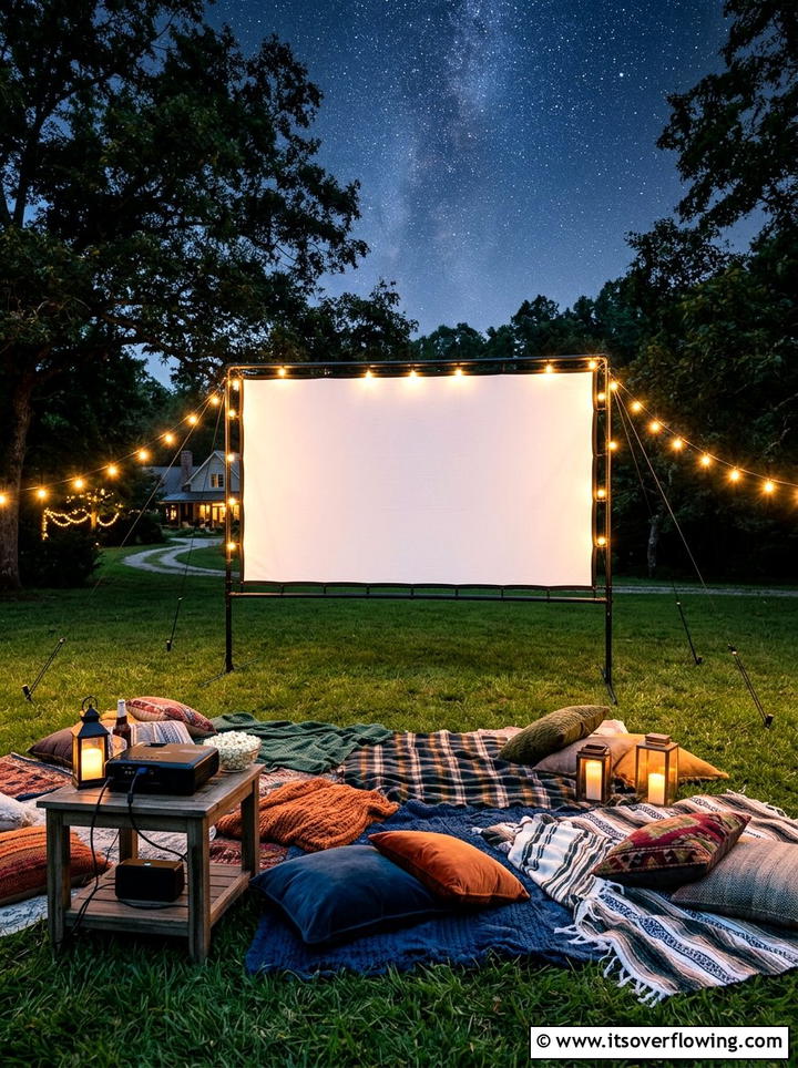 Outdoor movie screen - 25 creative garden ideas for summer entertaining