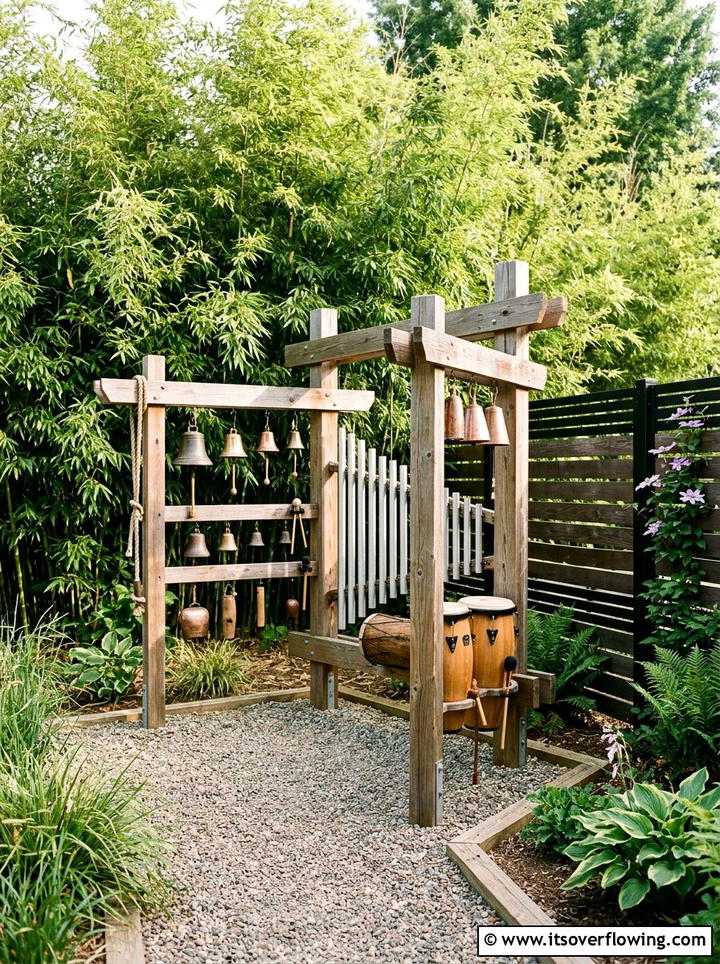 Outdoor music station - 25 backyard ideas for kids