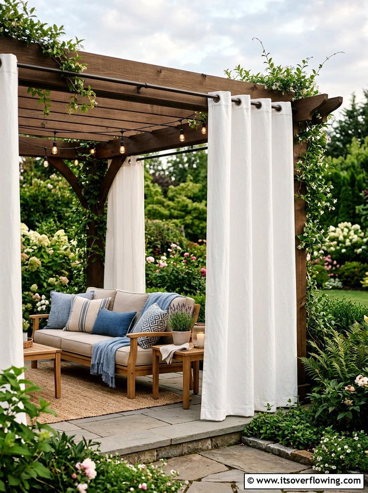 Outdoor privacy curtains - 25 small garden ideas with privacy screens
