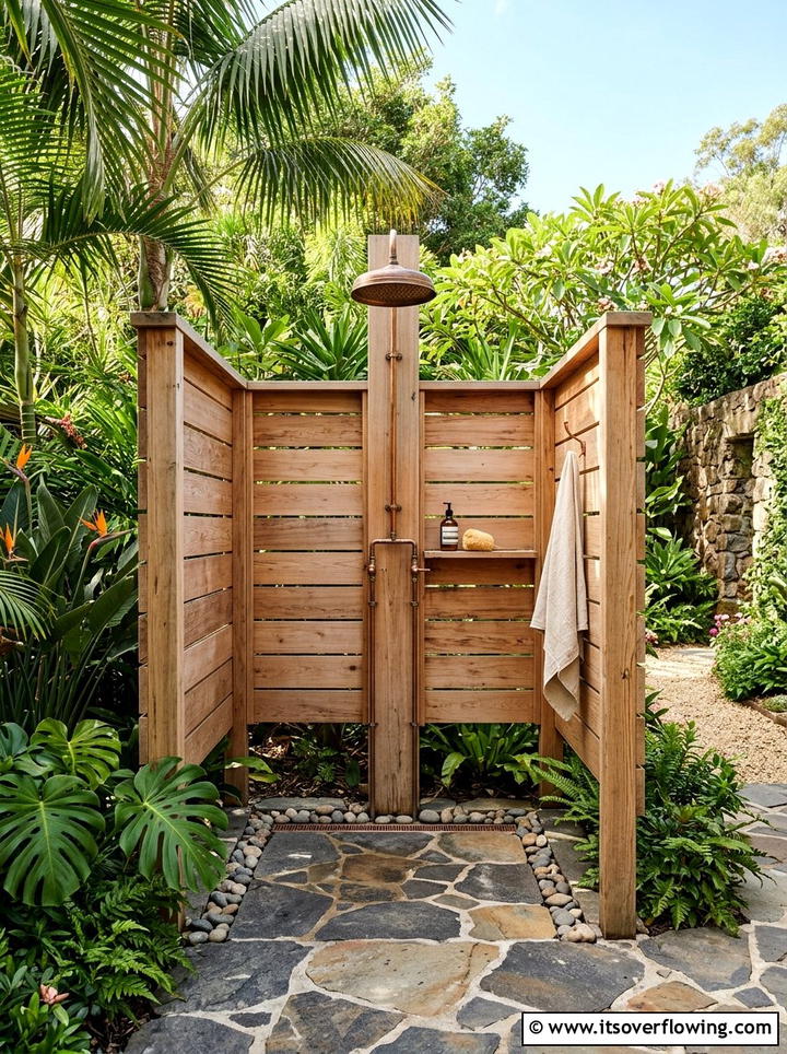 Outdoor shower station - 25 creative garden ideas for summer entertaining