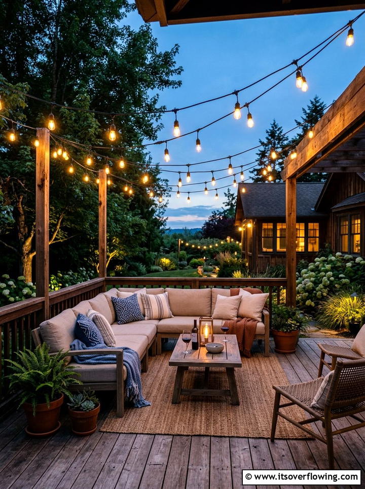 Outdoor string lighting - 25 garden design ideas for small yards