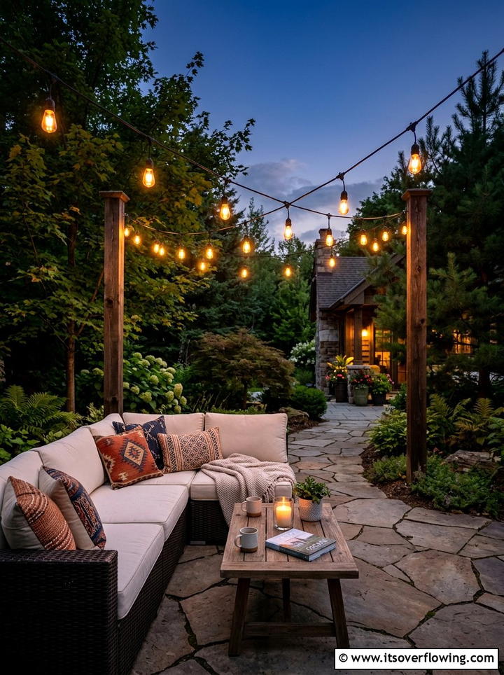 Outdoor string lights - 25 garden ideas for rental homes