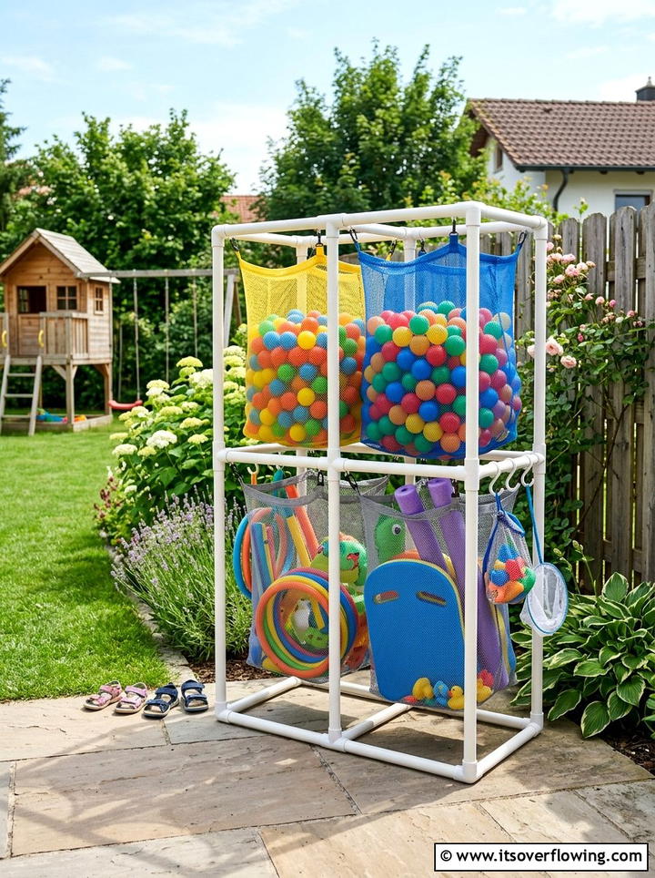 Outdoor toy organizer - 25 upcycled garden ideas with pvc pipes