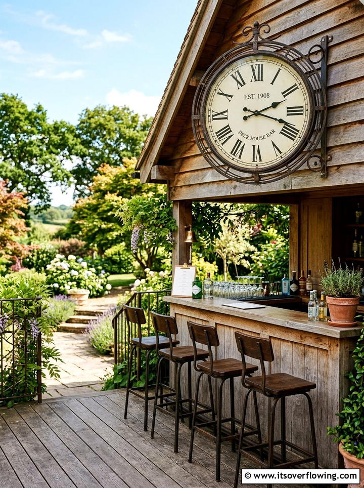 Outdoor wall clock - 25 garden decor ideas for decks