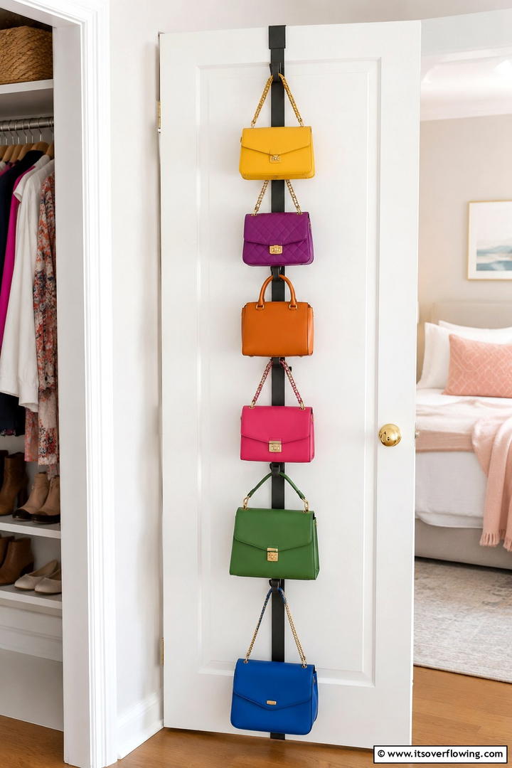 Over the Door Purse Rack - 30 Efficient Pots and Pans Storage Ideas for a Tidy Kitchen